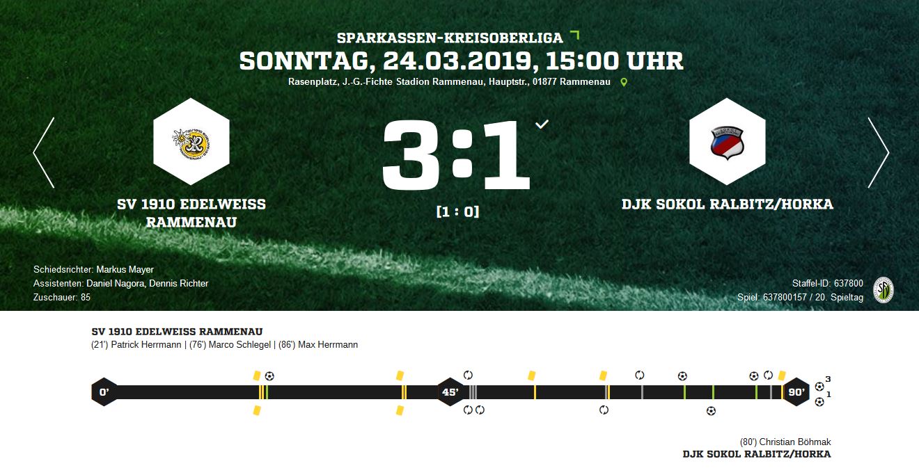 Spiel 03.2019 SV Edelweiß Rammenau vs. Ralbitz Horka