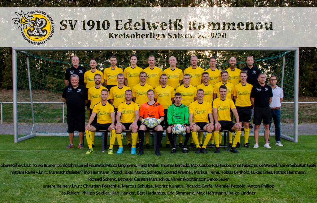 Mannschaftsfoto Edelweiß Rammenau Saison 2019/20