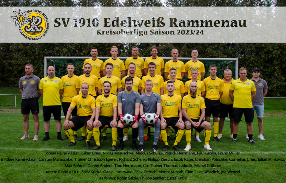 ERSTE | Mannschaftsfoto 2023/2024 - SV 1910 Edelweiß Rammenau